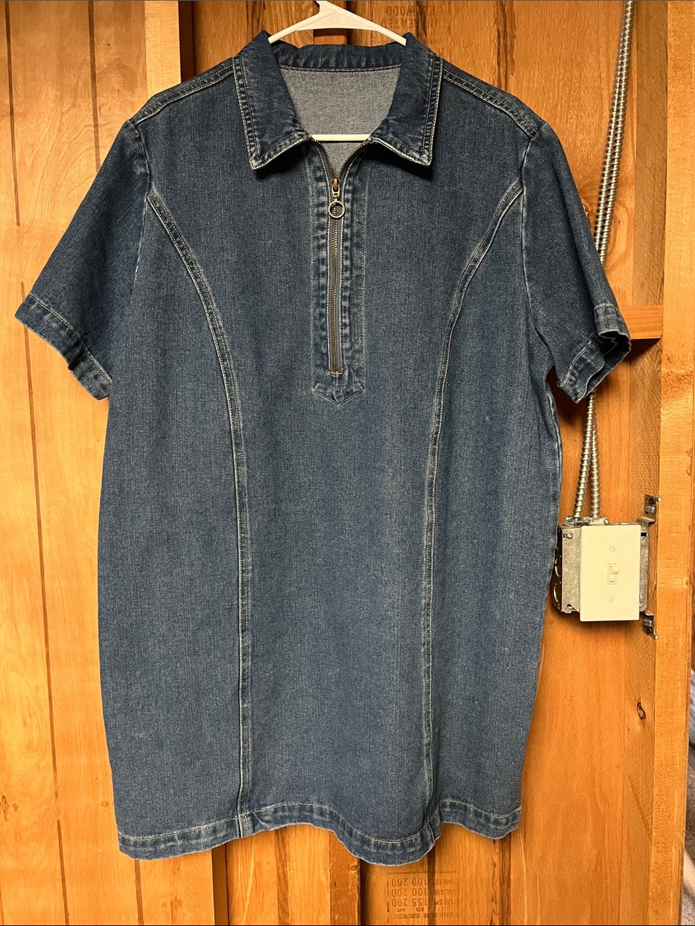 Denim Short-Sleeve Dress
